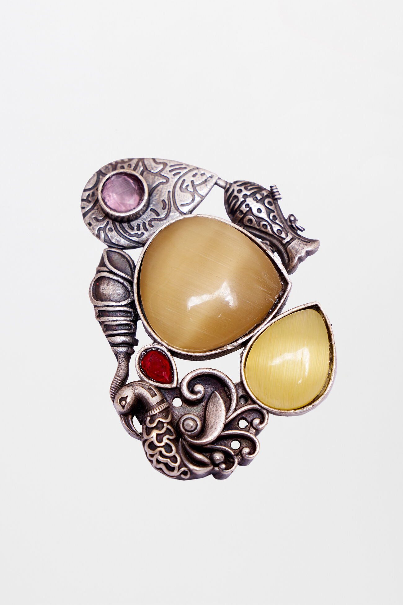 Yellow Alloy and Stone Ring, , image 2